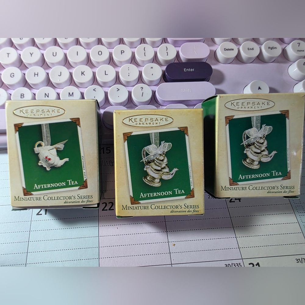 Hallmark Keepsake Miniature "Afternoon Tea" Ornaments